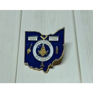 Ohio State Shaped It’s Time To Serve Mason Freemason Enamel Lapel Hat Pin